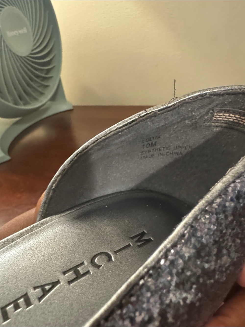 Michael Antonio Silver Glitter Bow Peep Toe Heels - Picture 6 of 6